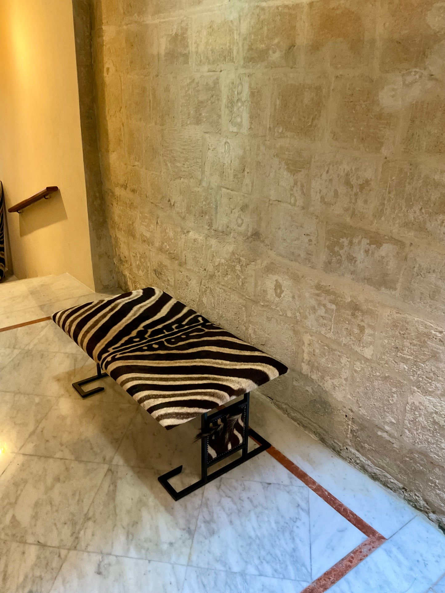 KRUGER Ottoman in Zebra Hide