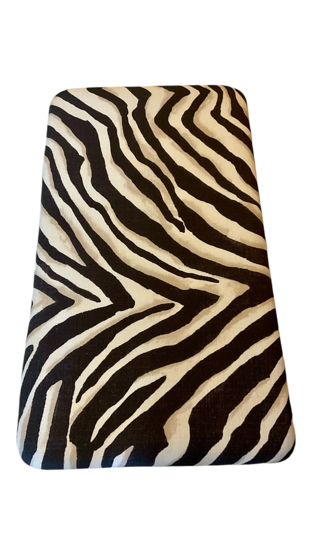 TSWANA Ottoman in Zebra Hide on steel frame