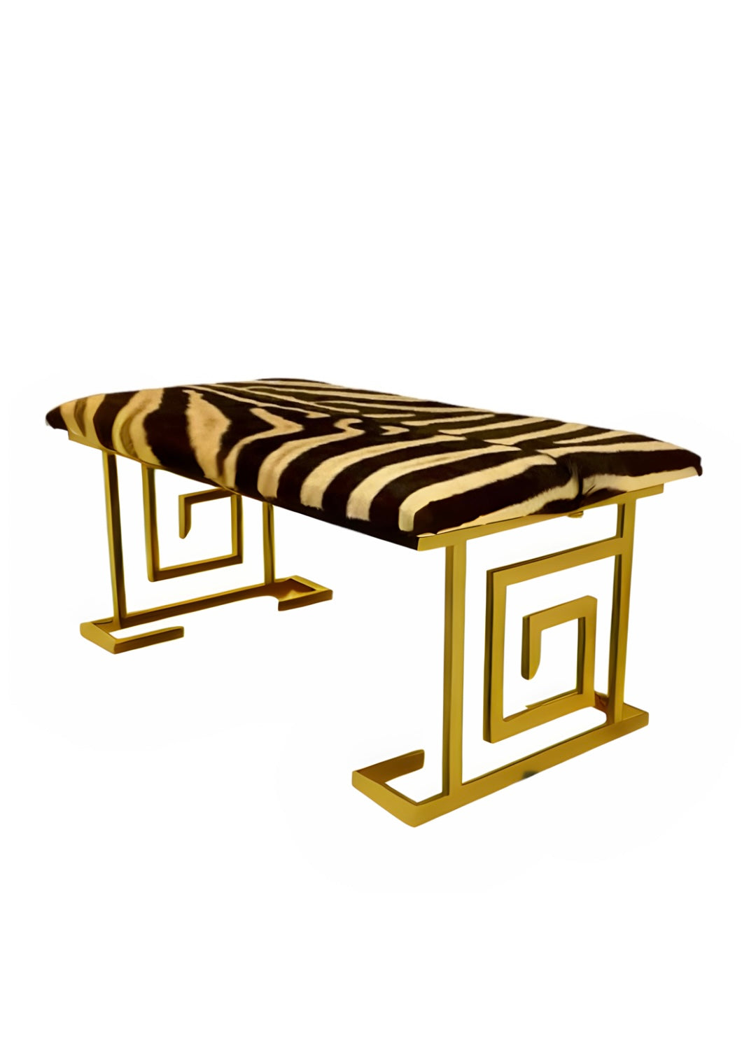 TSWANA Ottoman in Zebra Hide on steel frame