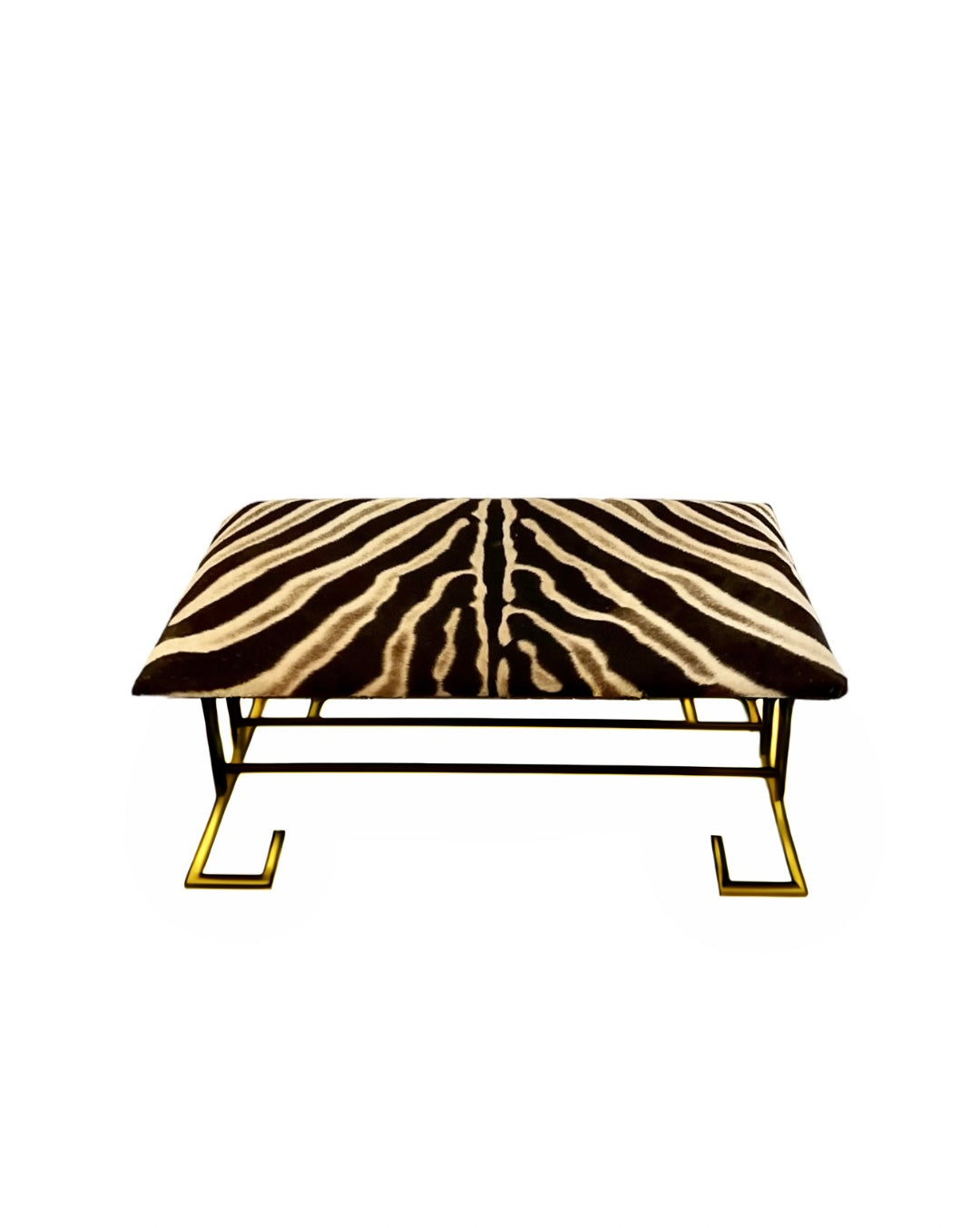 AZANIA Ottoman in Zebra Hide on steel frame